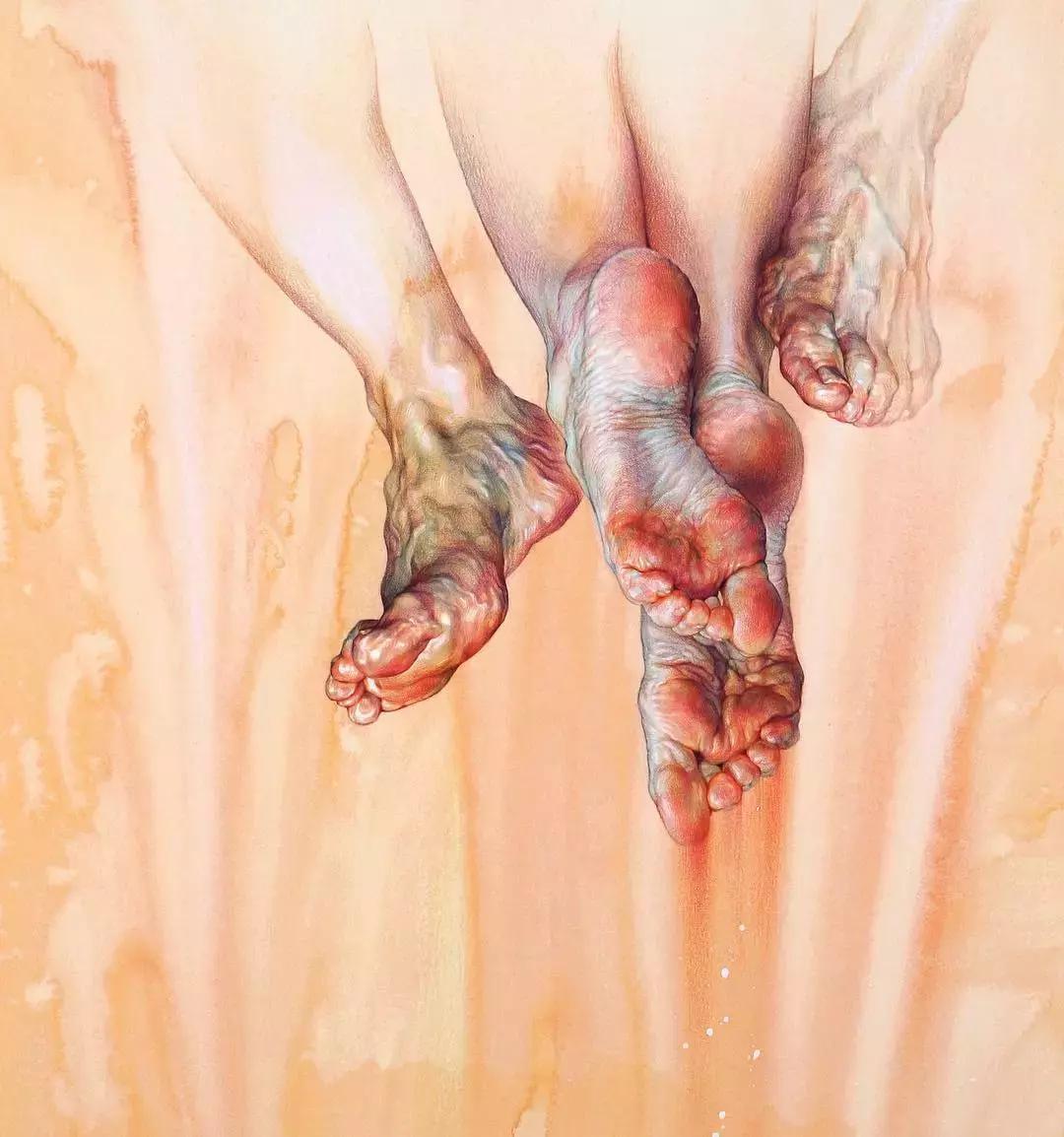 人体彩铅,人体五官彩铅