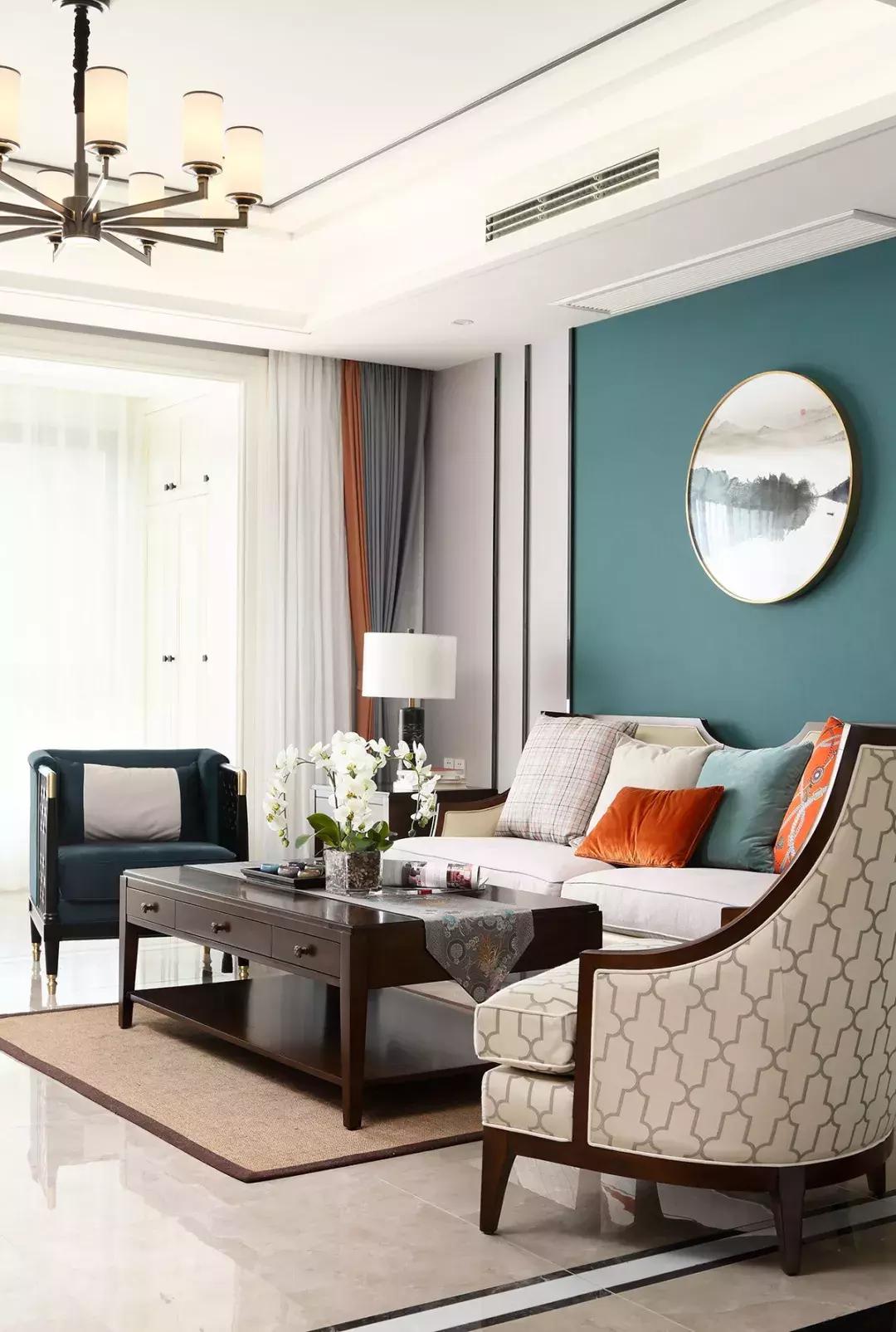 中式简美混搭效果图,现代中式时尚风格装修全屋效果图