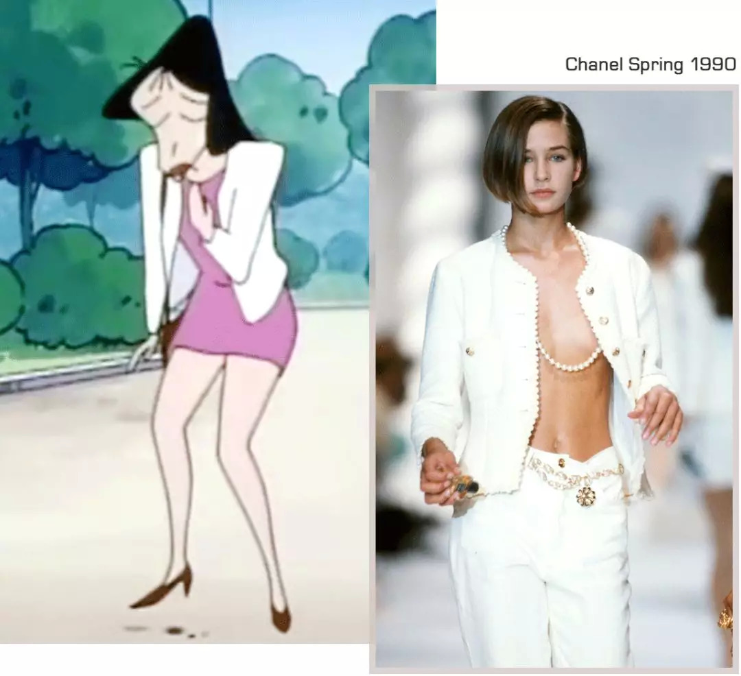 蜡笔小新穿香奈儿同款,盘点蜡笔小新里面的女装