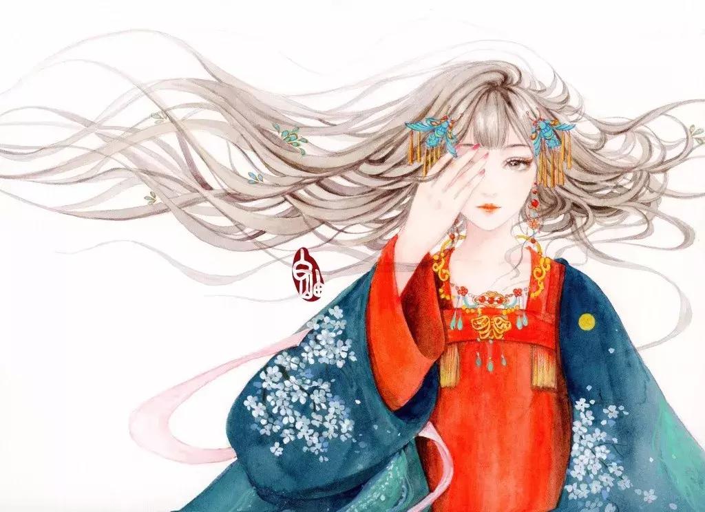 手绘古风少女，唯美灵动，唤起少女们心中的三生三世