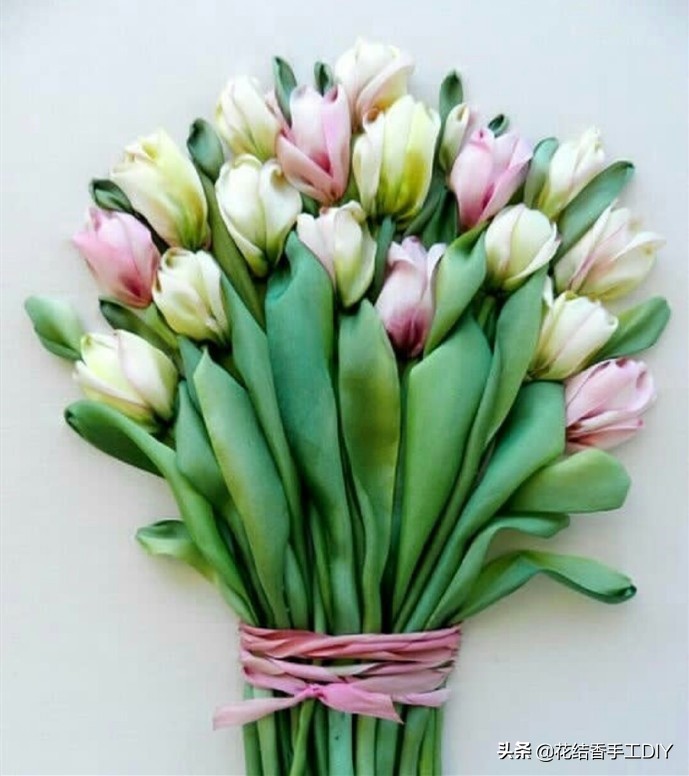 丝带绣手工刺绣,刺绣针法全针绣