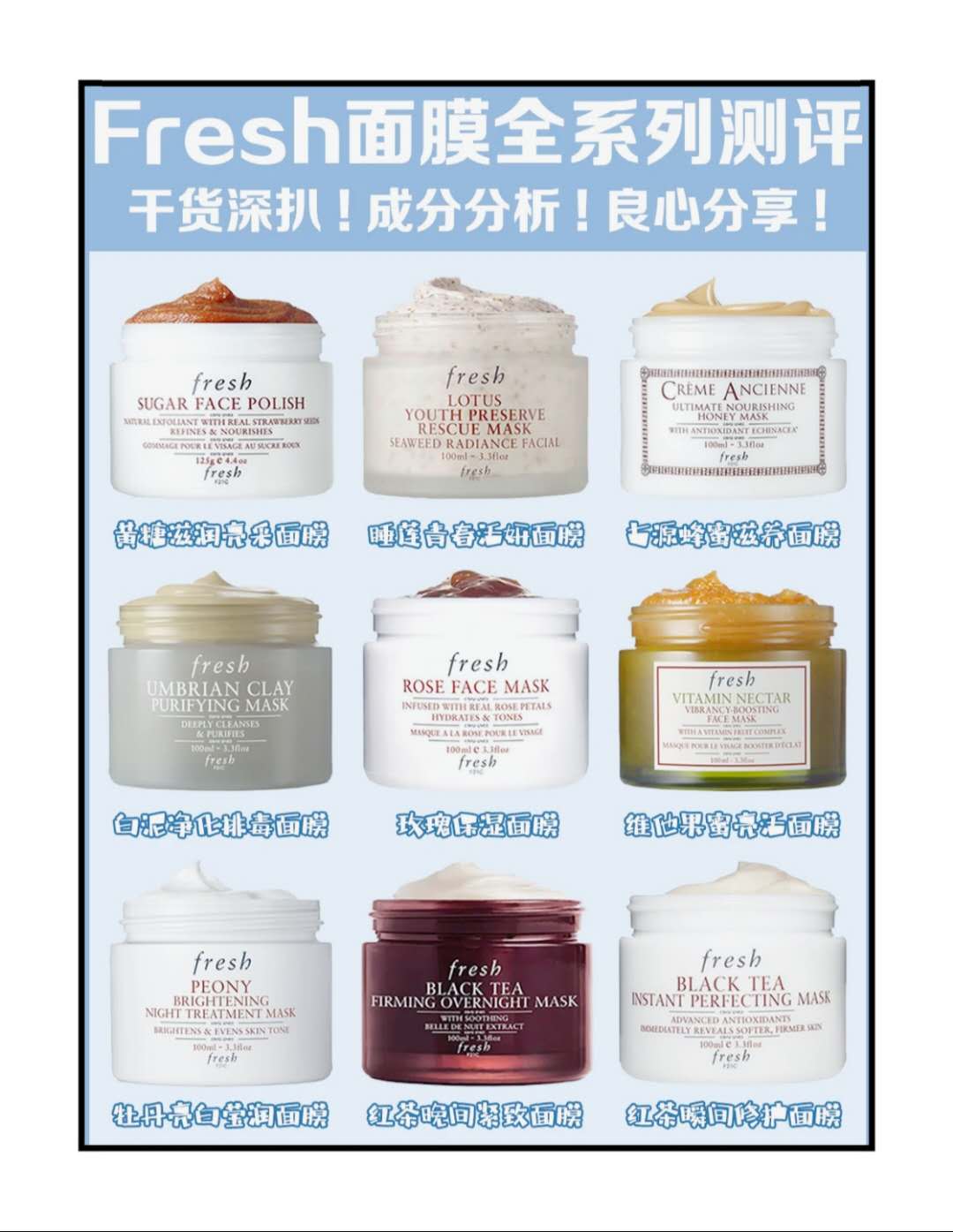 fresh面膜大集合,fresh面膜测评老爹