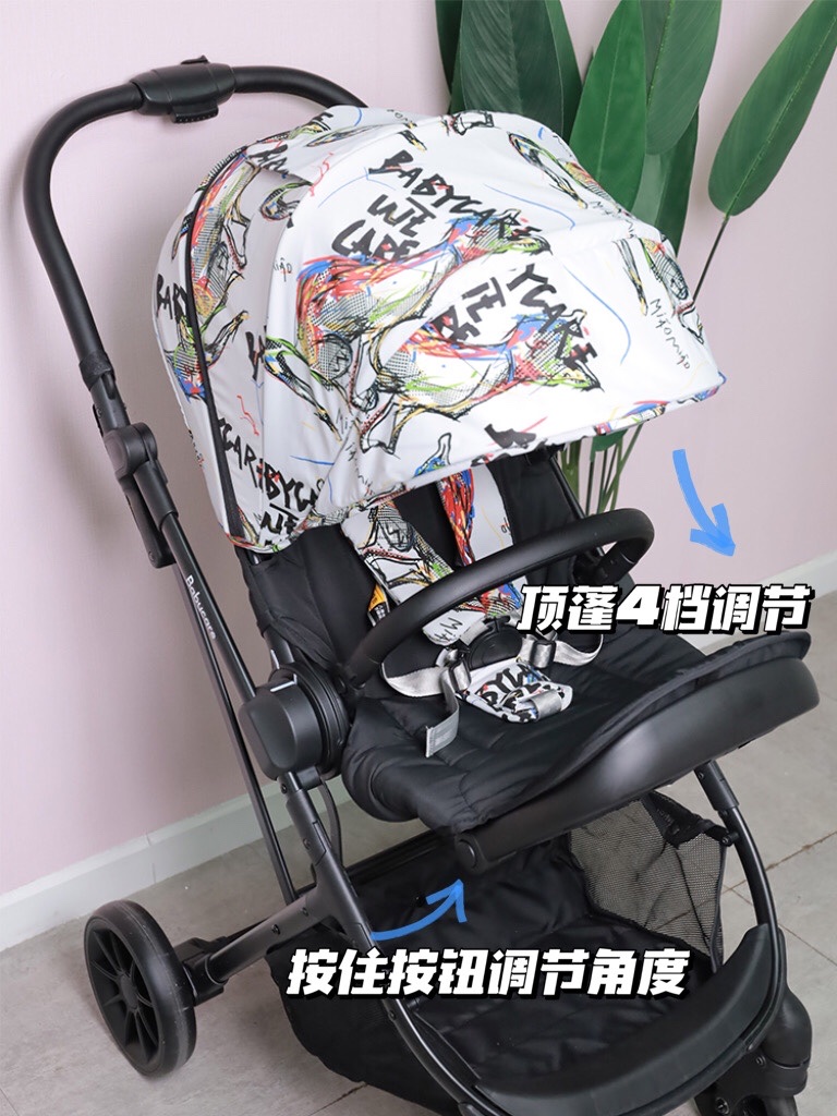 双向推车可坐可躺轻便,正反两面推车