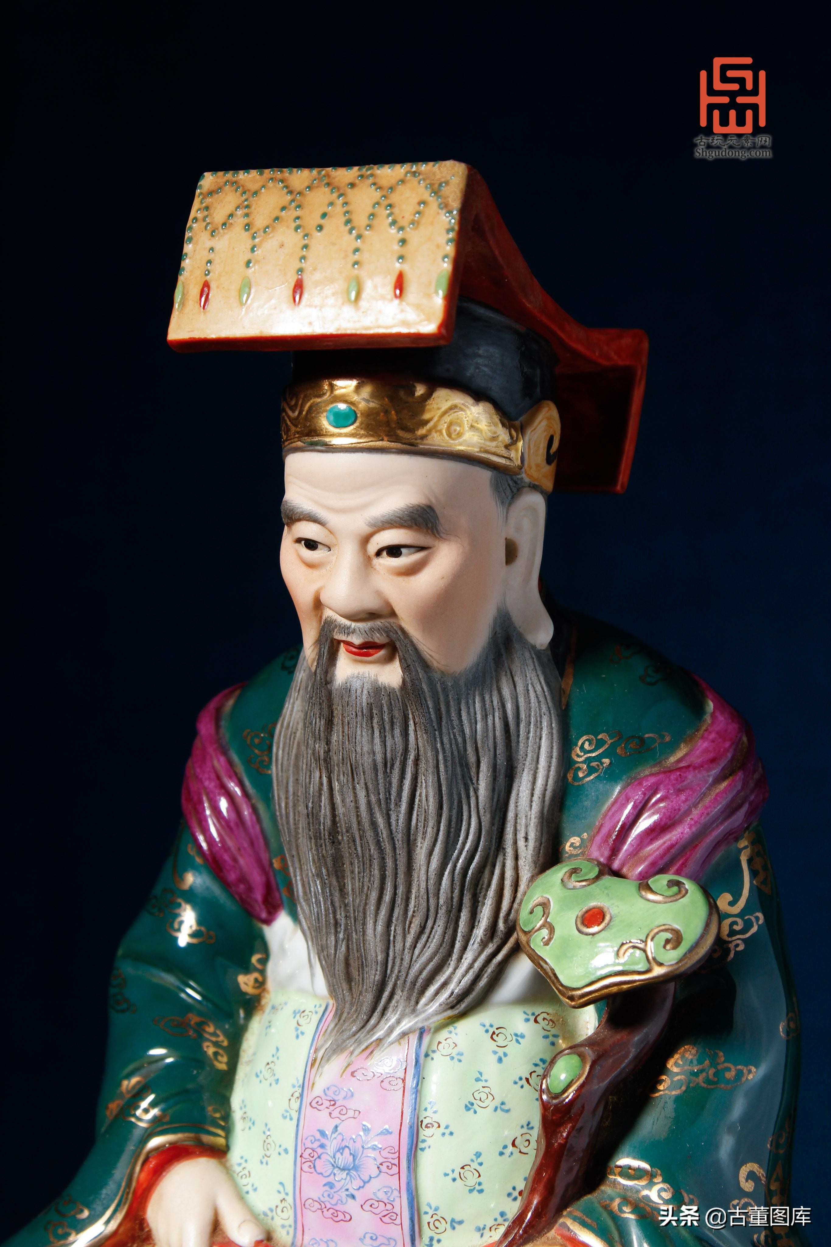 藏金画财神高清图片,文财神坐像图片瓷器