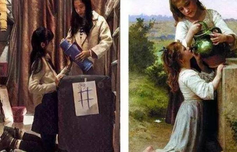 学生模仿的世界名画100幅人物,小学生模仿美术名画