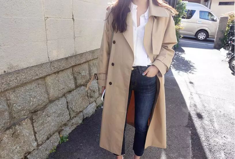 韩版风衣怎么穿最好看,这个春天的美丽穿搭