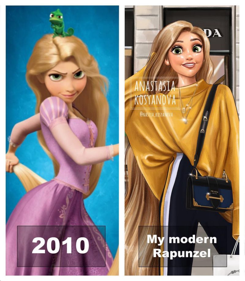 画家笔下的公主：灰姑娘爱Chanel、贝儿爱Gucci，她们都成为网红