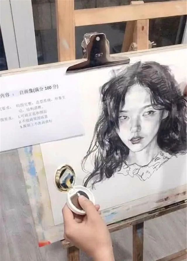 美术生模特绘画,美术生自画像创意