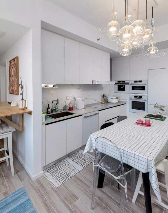 厨房装修效果图大全小户型一字型,8平米厨房餐厅装修效果图大全