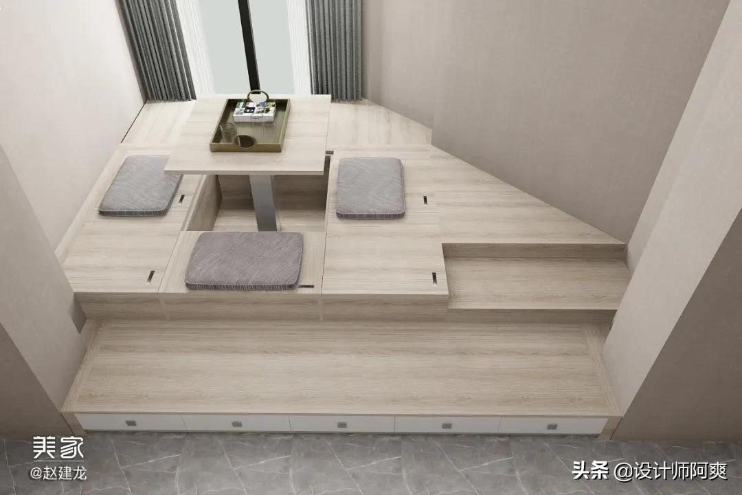 榻榻米设计卧室儿童小户型,阳台榻榻米书房效果图