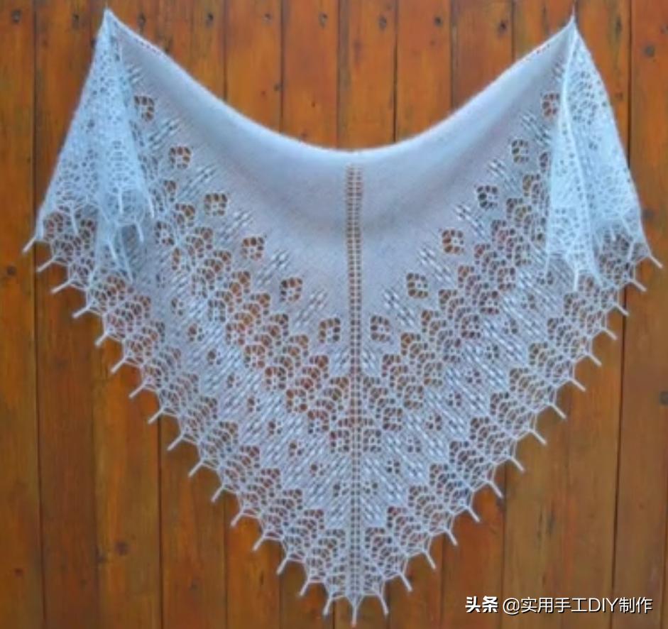 新款针织秋冬宽松披肩怎么织,针织中长款披肩