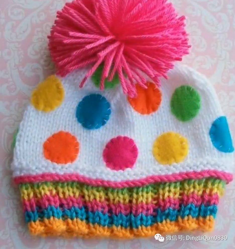 拼色帽子花样钩织教程冰丝线,双色线搭配的帽子钩织教程