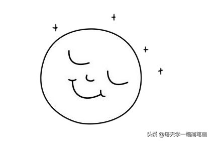 简笔画月亮的画法幼儿园,怎么画小女孩坐在月亮上的简笔画