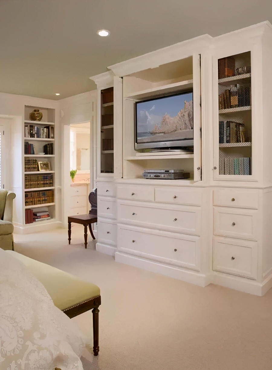 电视背景墙极简高级感收纳,小户型收纳型电视背景墙