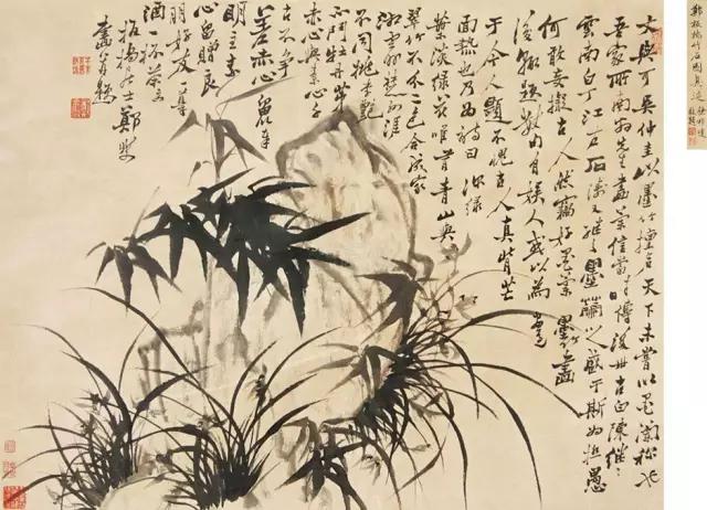 赏析郑板桥写意兰花画,郑板桥题画兰草书图片