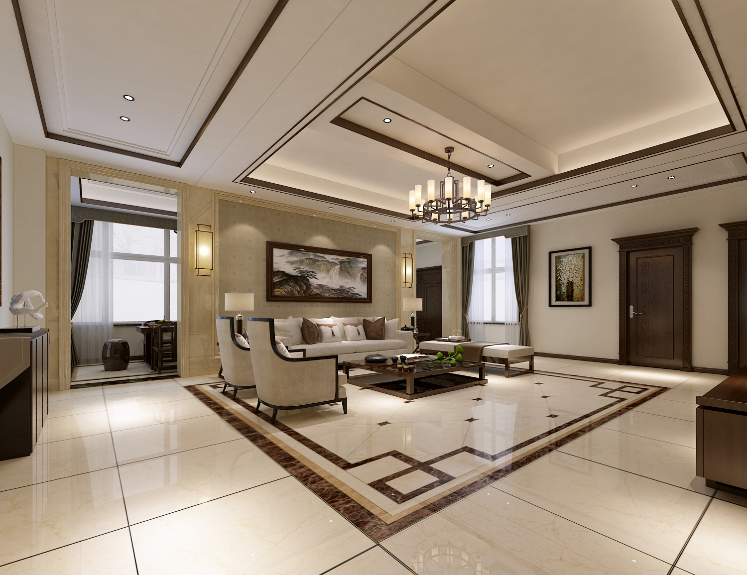 百合御都130平装修效果图,张店绿城140平米装修效果图