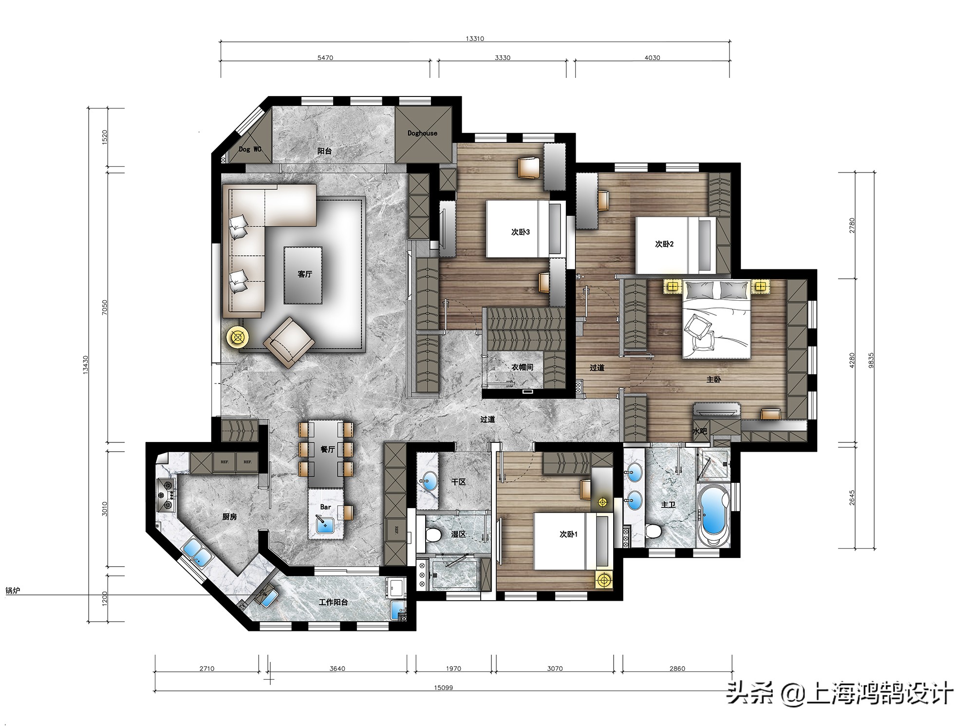 90平原木混搭非常温馨的小窝,60平米原木混搭风