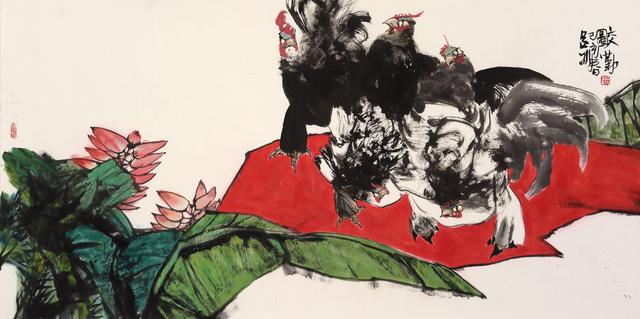 观禾博艺,画家吕冰大写意花鸟画原创