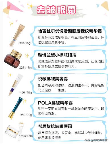 眼霜成分和功效大全,10款超火的眼霜测评