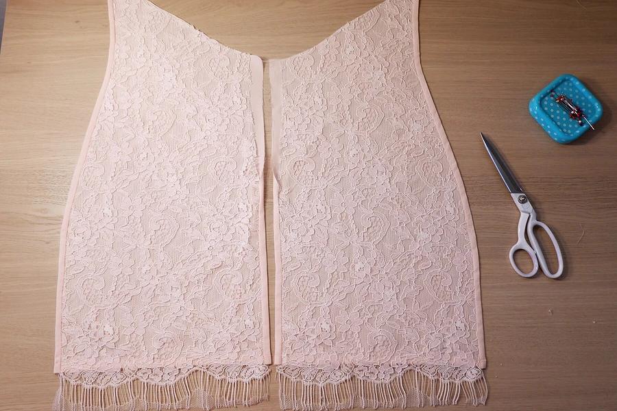 短款包臀裙裁剪缝制教程,包裙开叉缝制方法图解