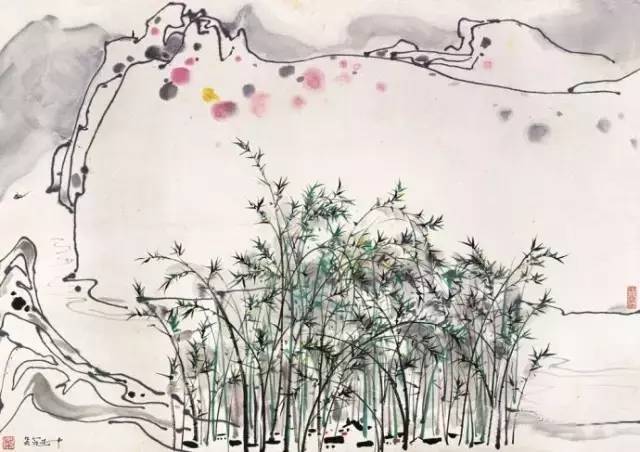 吴冠中竹子图,吴冠中画的竹子