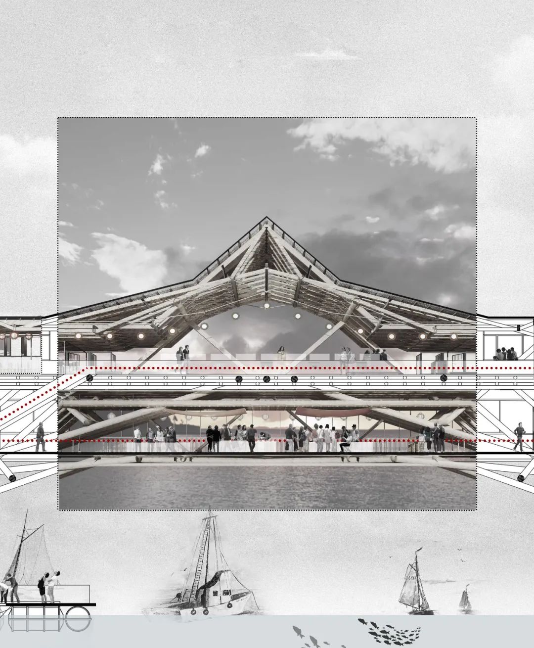 他用一座编织而成的工艺馆获得了基准杯二等奖