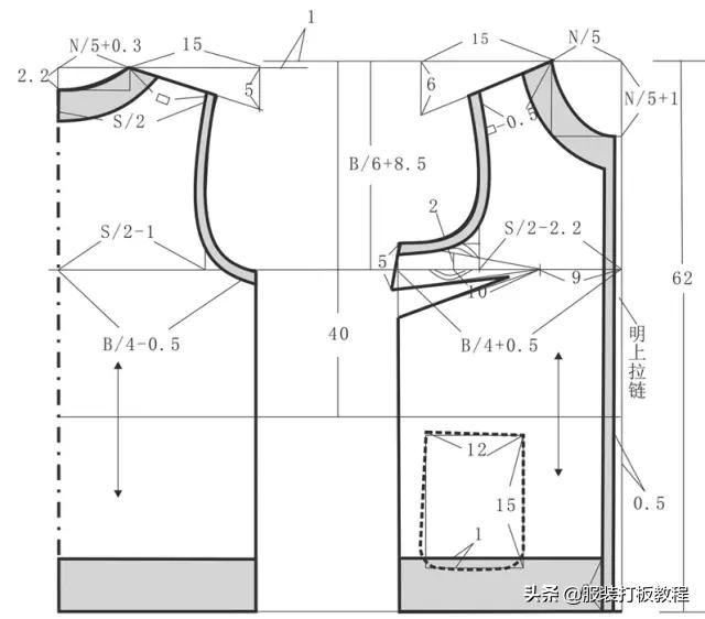 大v领连衣长裙裁剪视频,v字领的无袖长裙裁剪图