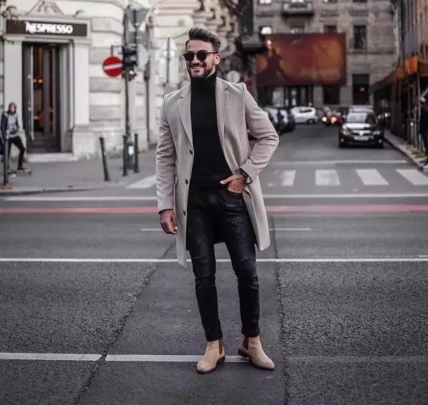高端羊绒大衣轻奢男搭配,有品位有风度绅士的男人
