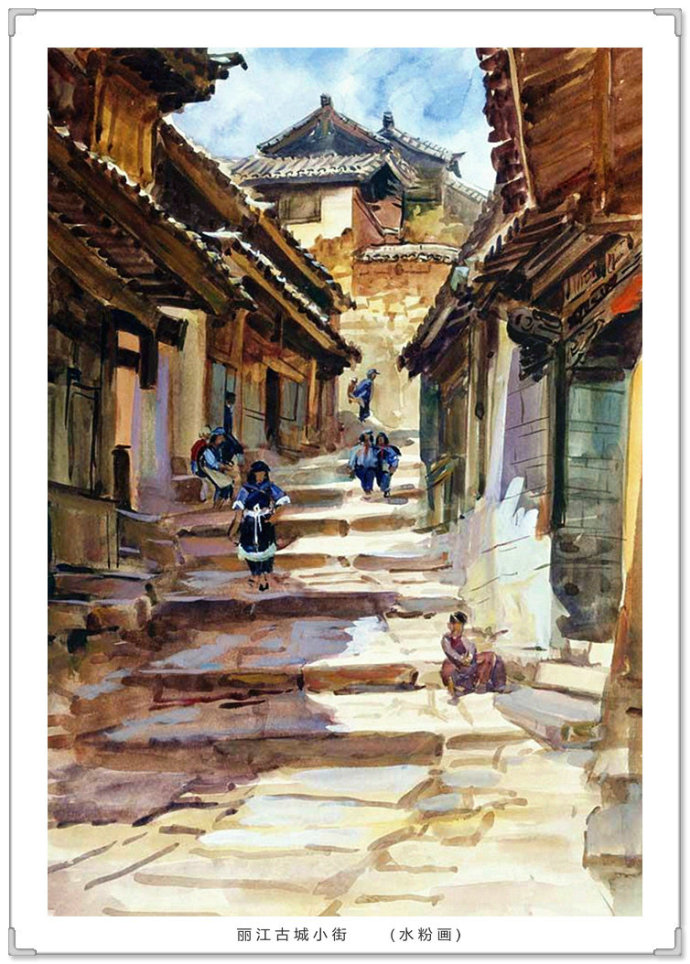 文化高级感十足的青绿山水画,古典山水写实油画作品