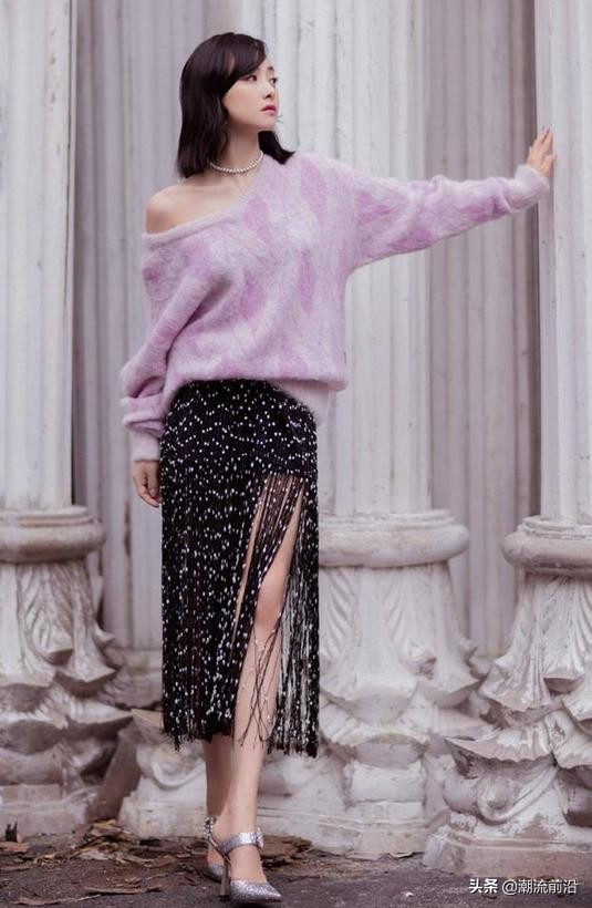 宋茜复古连体裤,宋茜短款皮裤搭配西装外套