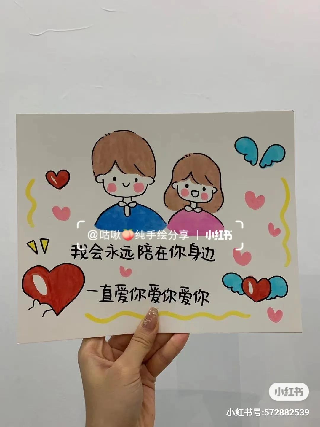 手绘生日卡片送男朋友,感动哭男朋友的生日礼物手绘