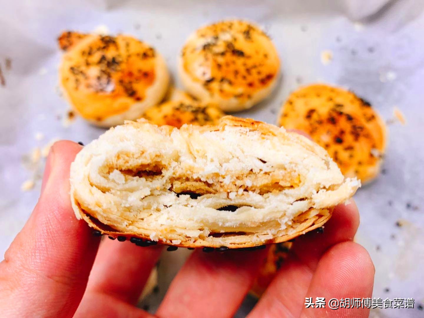 传统手工板栗酥饼,一次吃了10个板栗酥饼