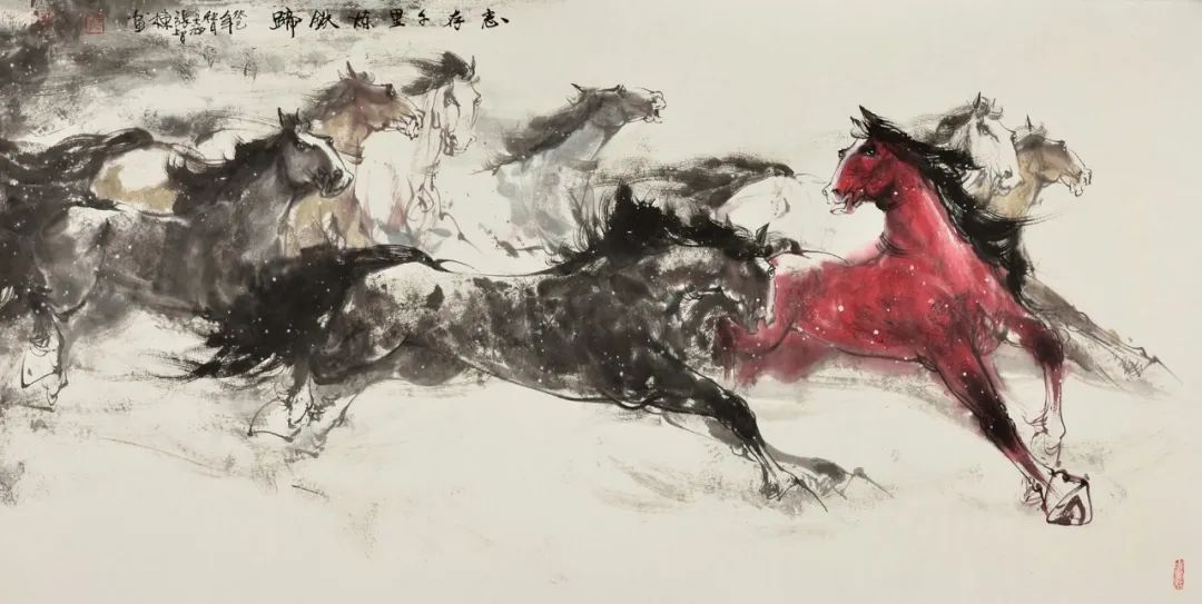 八骏雄风字画,名家精品国画八骏图