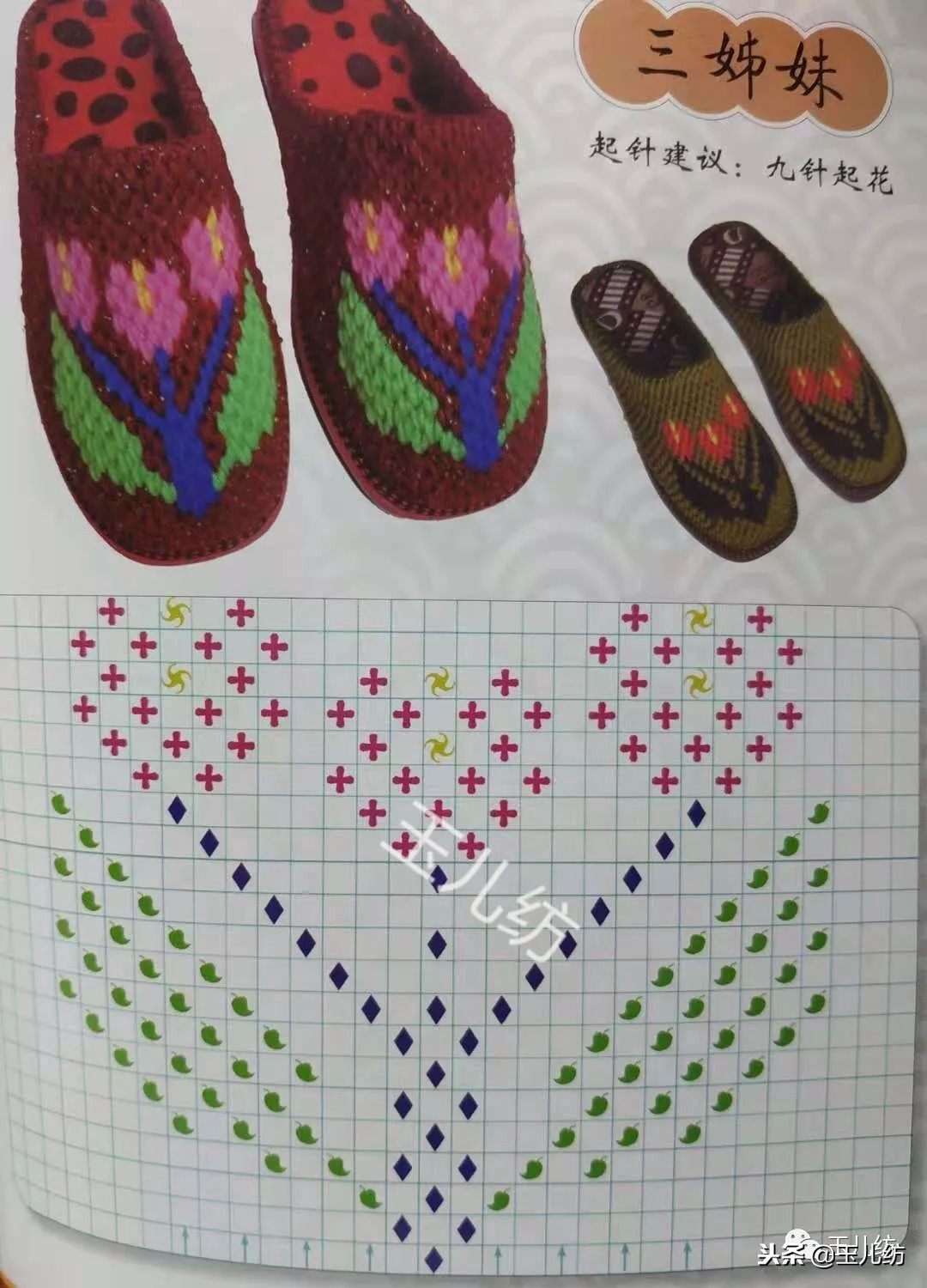 毛线拖鞋图纸200款玉儿纺图片,毛线拖鞋图纸200款玉儿纺