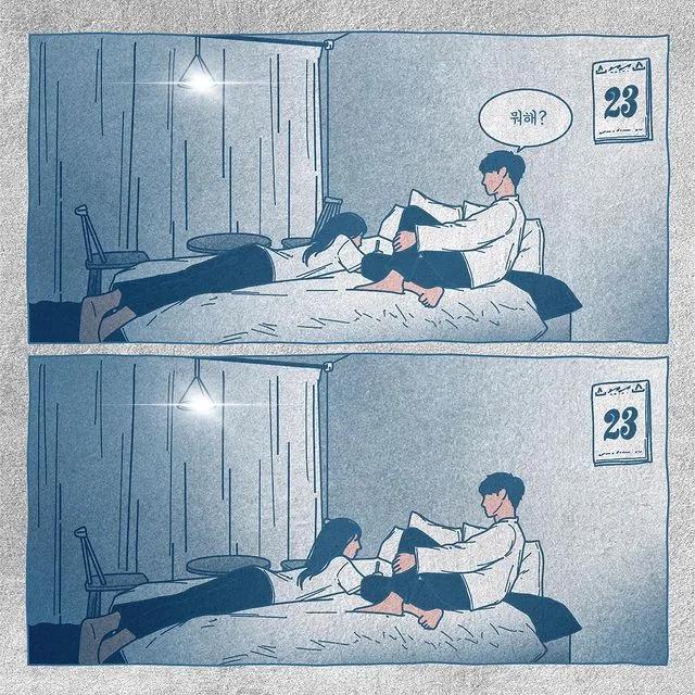 韩国插画师霸道总裁插画,韩国插画师笔下的情侣日常