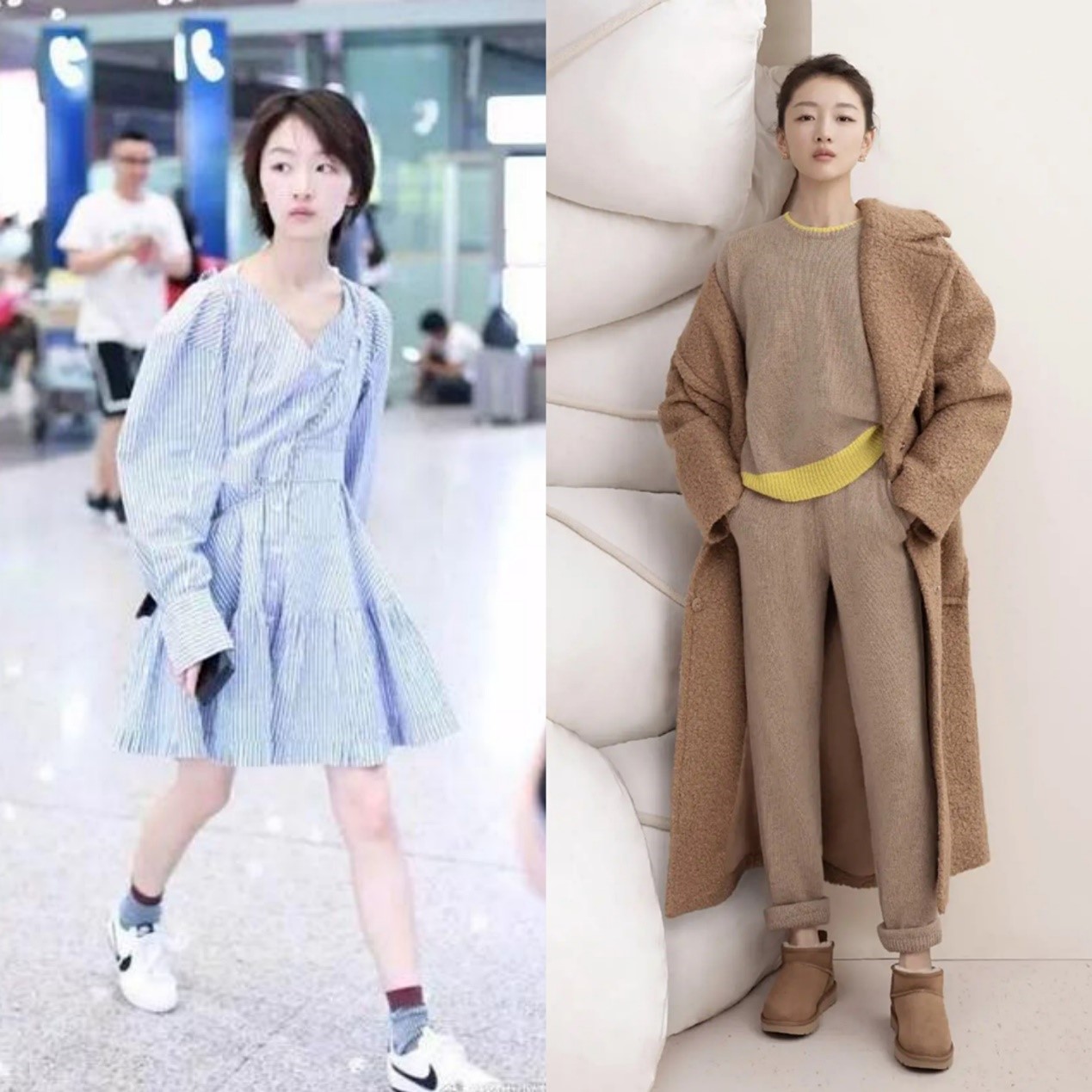 毛呢大衣女装大码中长款宽松显瘦,秋冬毛呢大衣这样穿