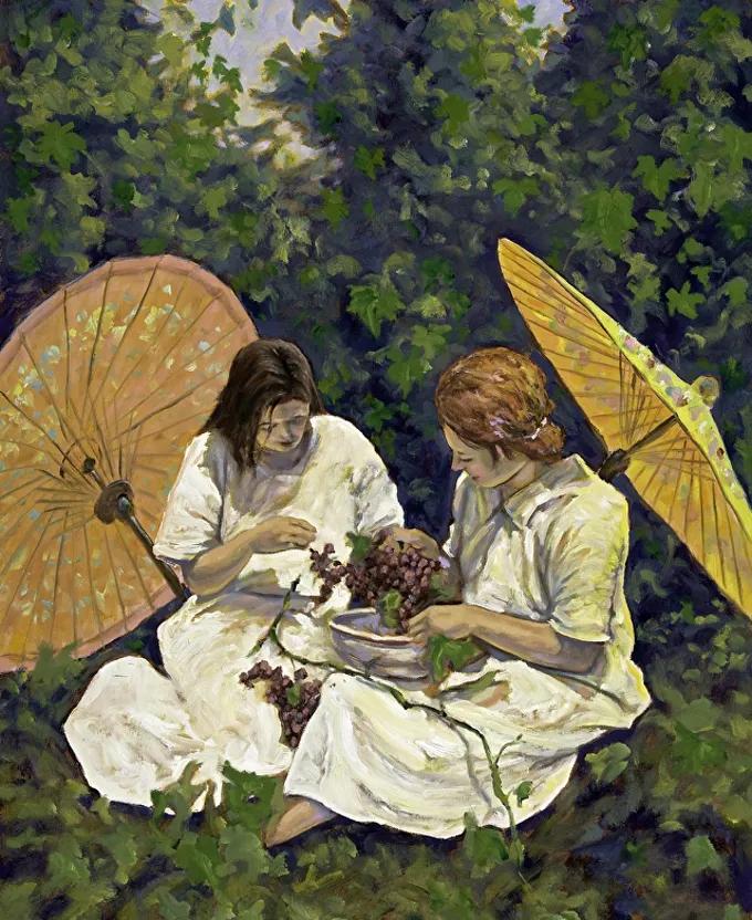 光感特别强的油画风景作品,厚重浓艳的油画风景很浪漫很美