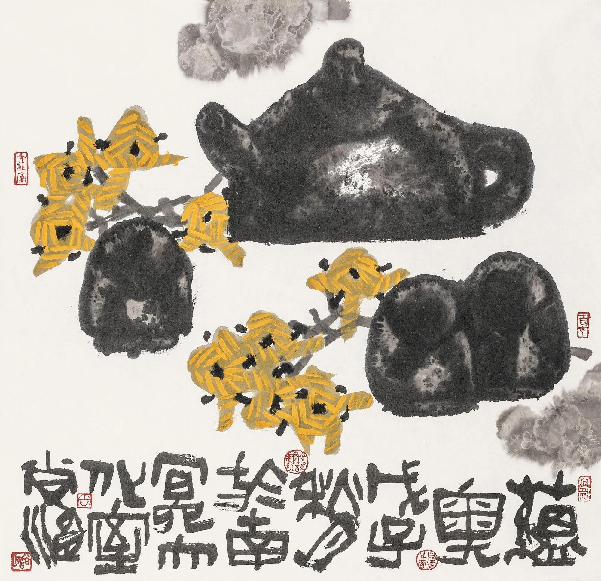 一团墨渍，几组干笔，尚涛的大写意非同凡响