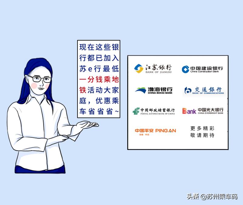 最低一分钱乘地铁！苏e行联合7家银行带来乘车福利