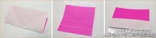 爱心折纸书签制作方法图片,折纸爱心书签大正方形纸