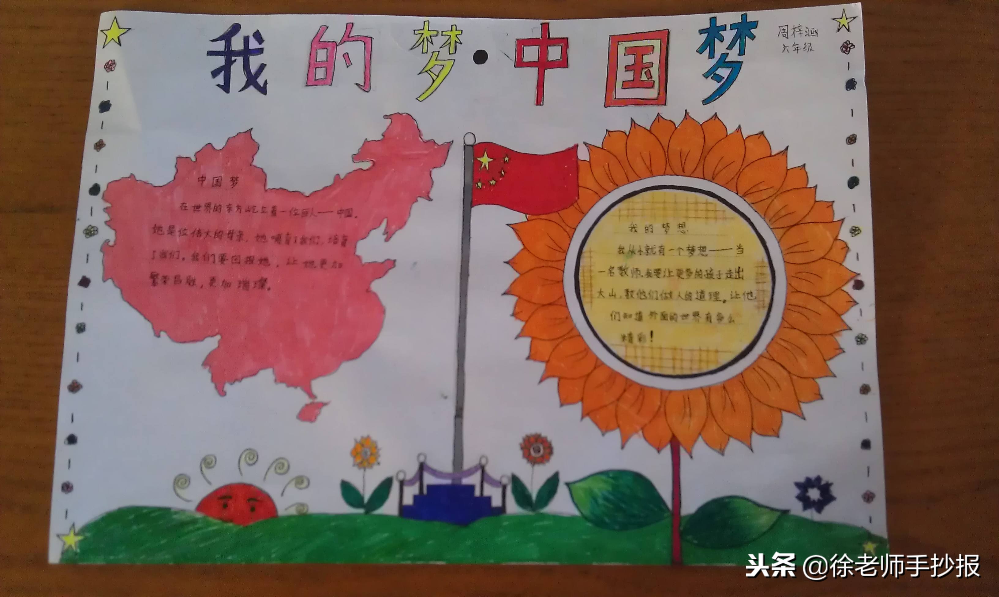 红领巾与中国梦手抄报绘画教程,红领巾相约我的中国梦手抄报