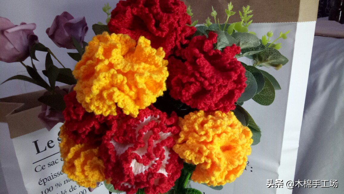 教师节康乃馨编织,编织花束送妈妈