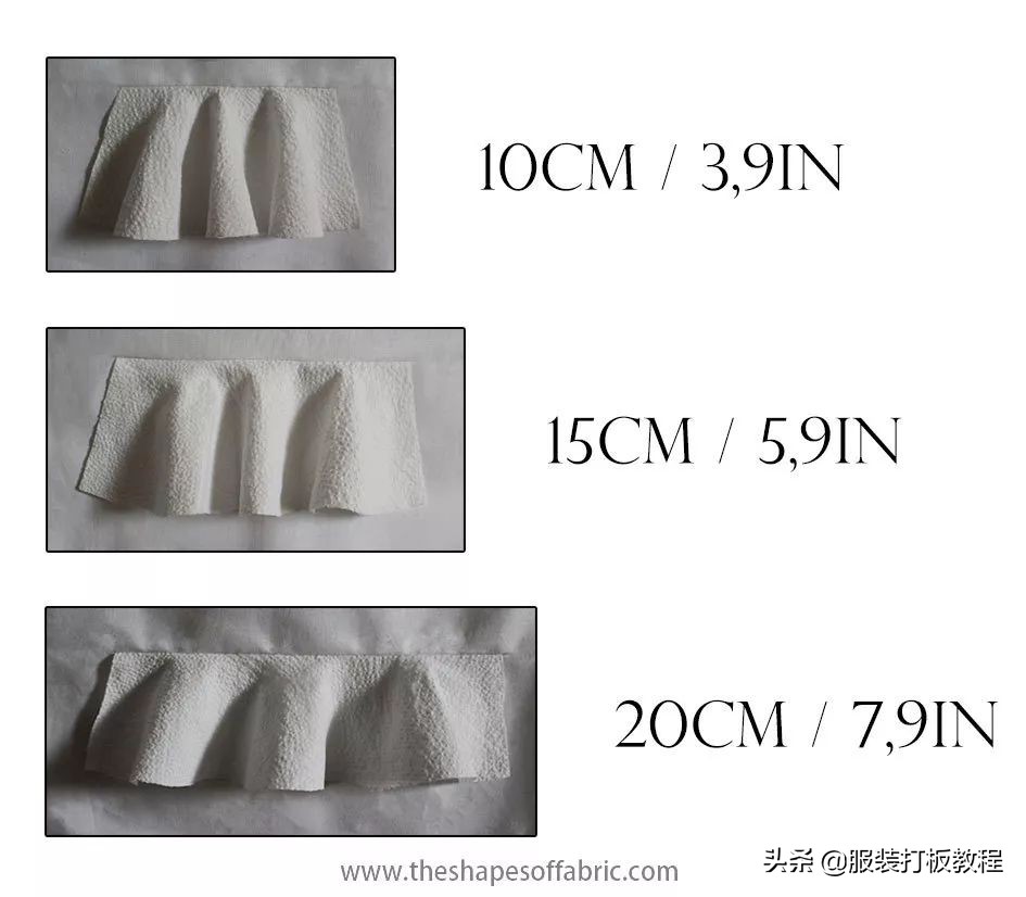 荷叶褶纸样教程,荷叶边制版