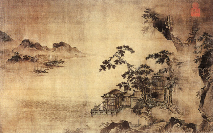 中国传世山水画上中下,明代画家文伯仁山水画40幅欣赏