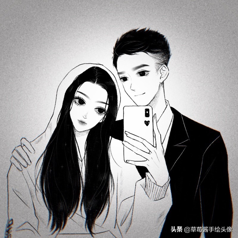 好看又低调的手绘头像,短发女生头像侧脸手绘黑白