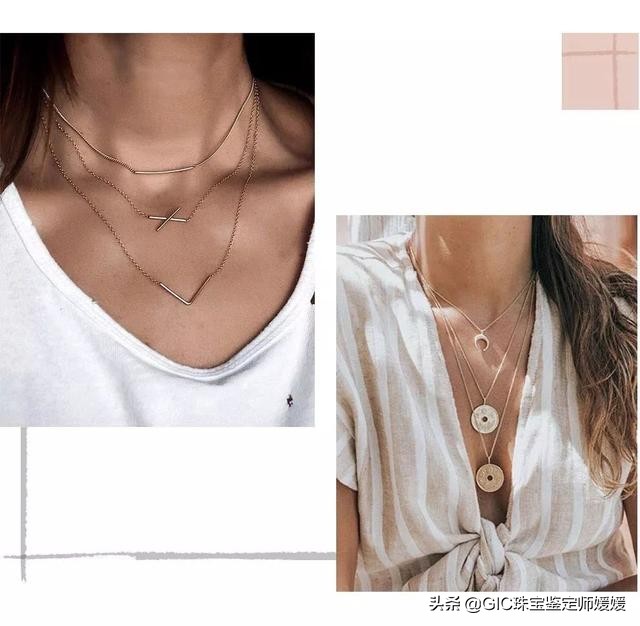 光珠项链怎么叠戴好看,项链叠戴搭配高级感