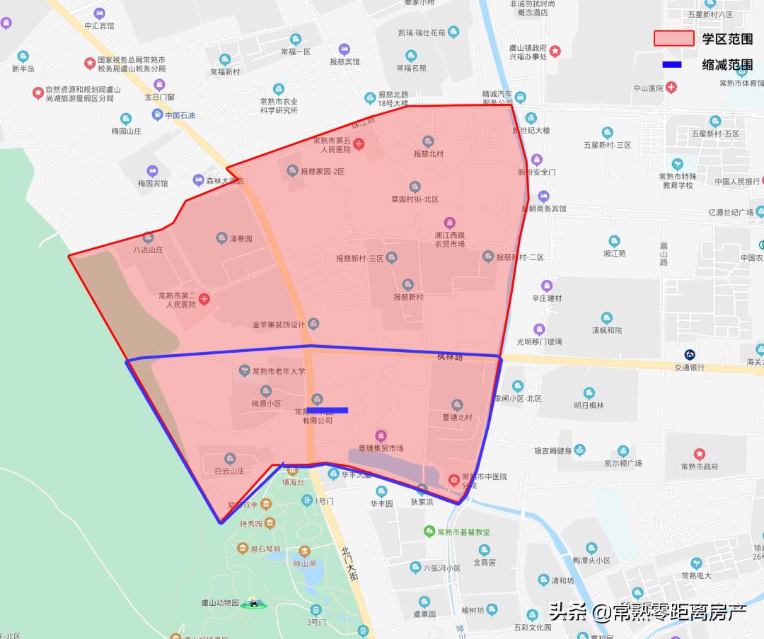 常熟小学学区分布图2021,2019常熟中学学区怎样划分