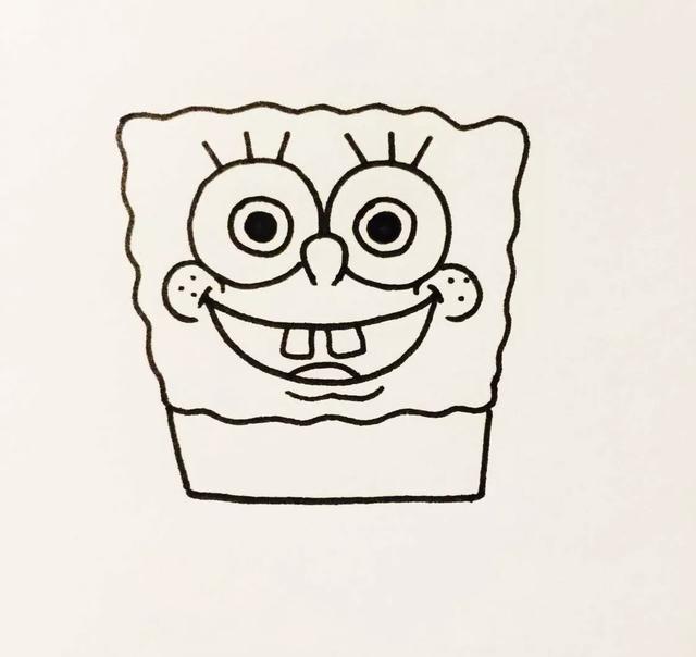 画海绵宝宝简笔画教程,怎么画简笔画海绵宝宝