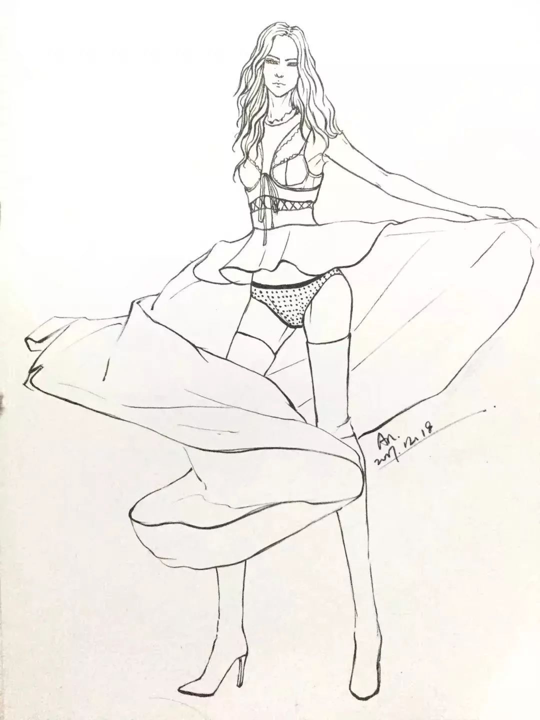 服装领子怎么勾线,衣服怎么勾线板绘