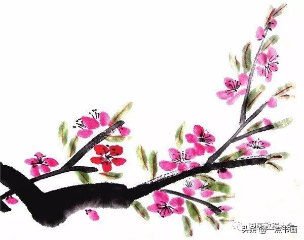 桃花的国画画法,国画桃花树的画法